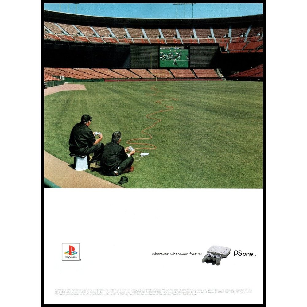 2002 Sony Playstation One PSone Video Game Console Vintage Print Ad esports Art